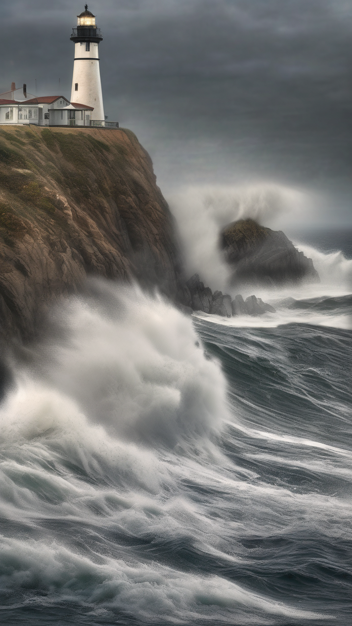 Pacific coast at storm