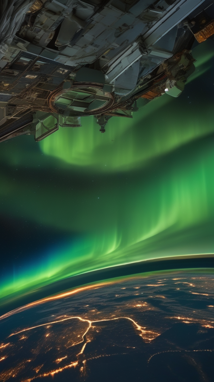 Aurora borealis from the ISS perspective