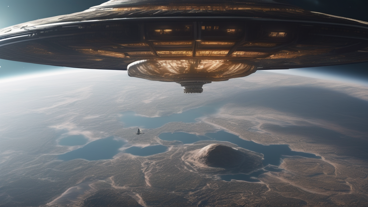 First contact — an alien spacecraft making orbit above Earth