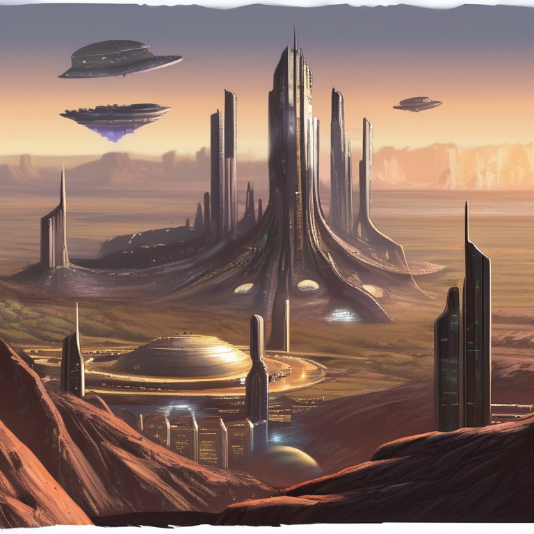 Alien city on a tidally locked planet