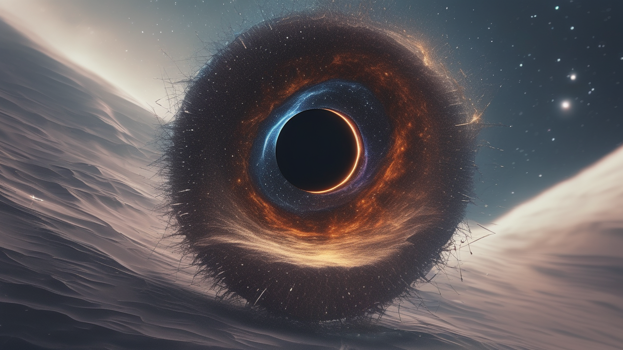 Time dilation visualization — a ship near a black hole