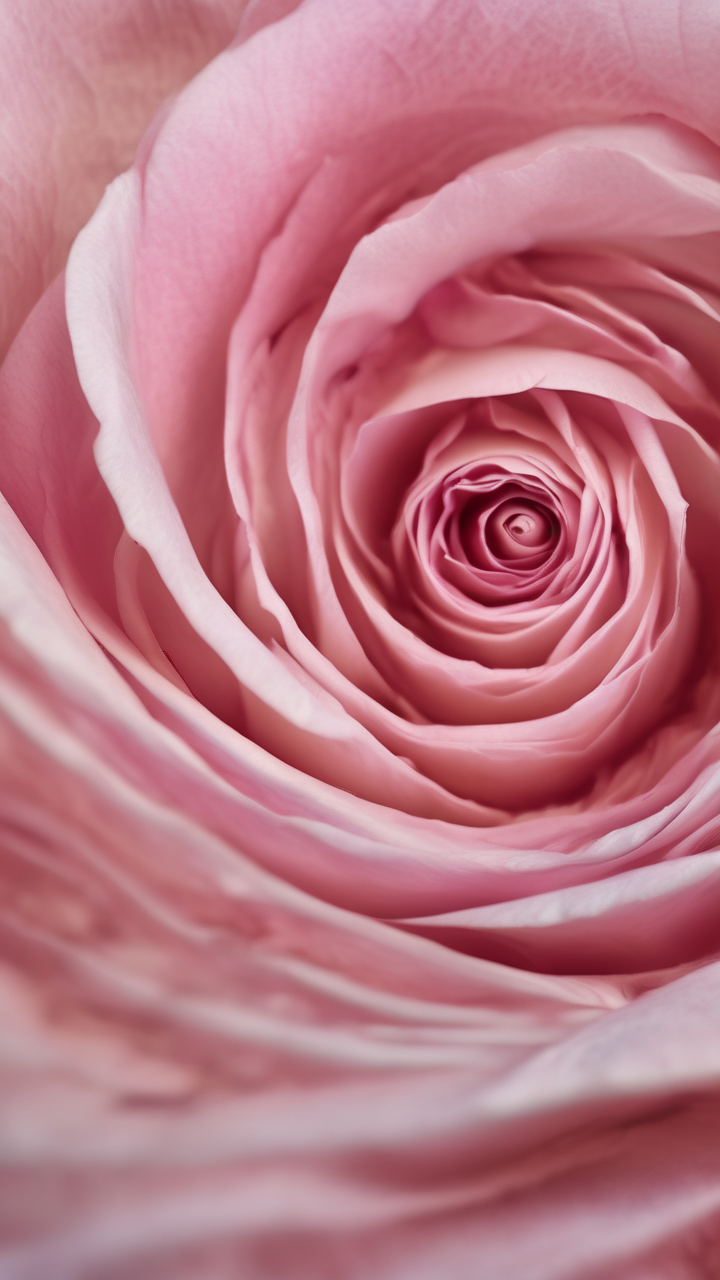 Fibonacci spiral made of rose petals
