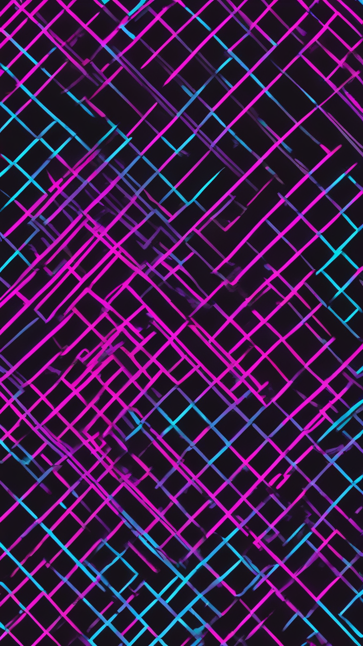 Minimal neon grid — 80s retrowave perspective grid