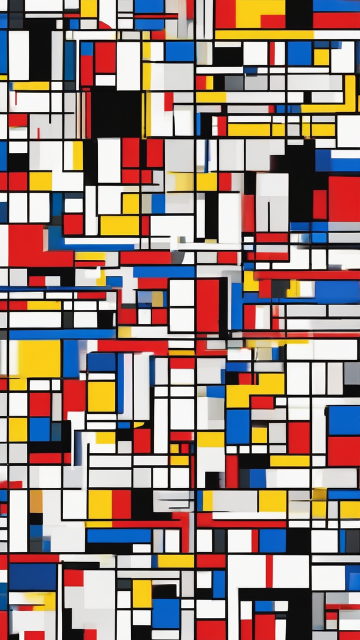 Colorful geometric abstract — Mondrian-inspired grid with primary colors