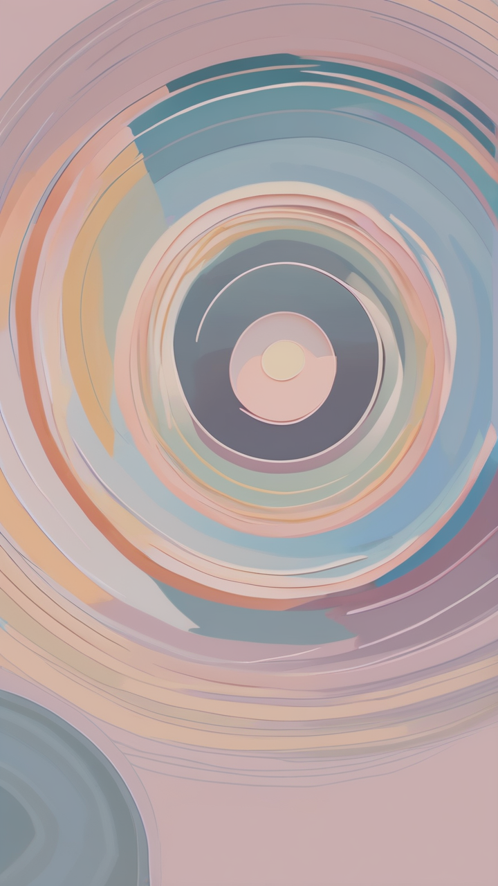 Abstract breathing animation still — concentric circles in soft pastel