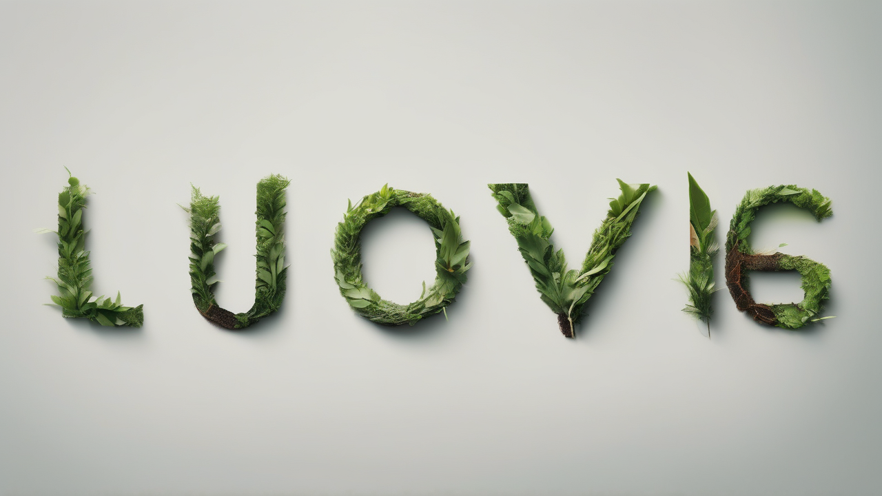 Minimal type art — a single motivational word built from natural elements like leaves and branches