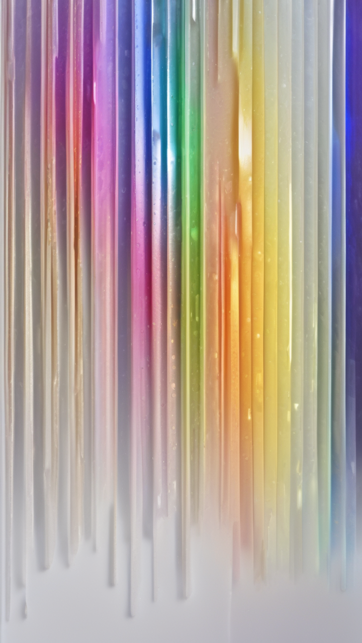 Prismatic light refraction through crystal on white — rainbow spectrum spread across the surface