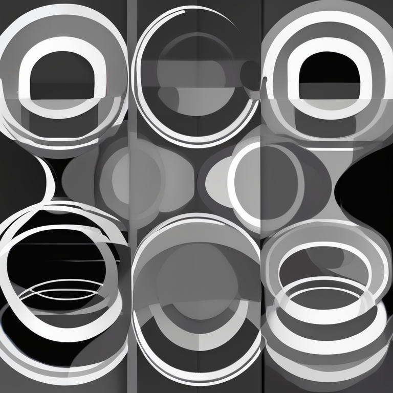 Monochrome abstract — overlapping circles in different shades of grey