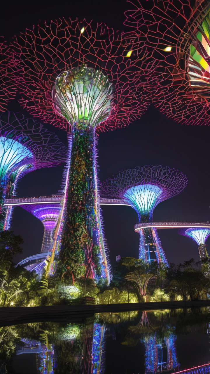 Singapore Gardens by the Bay at night
