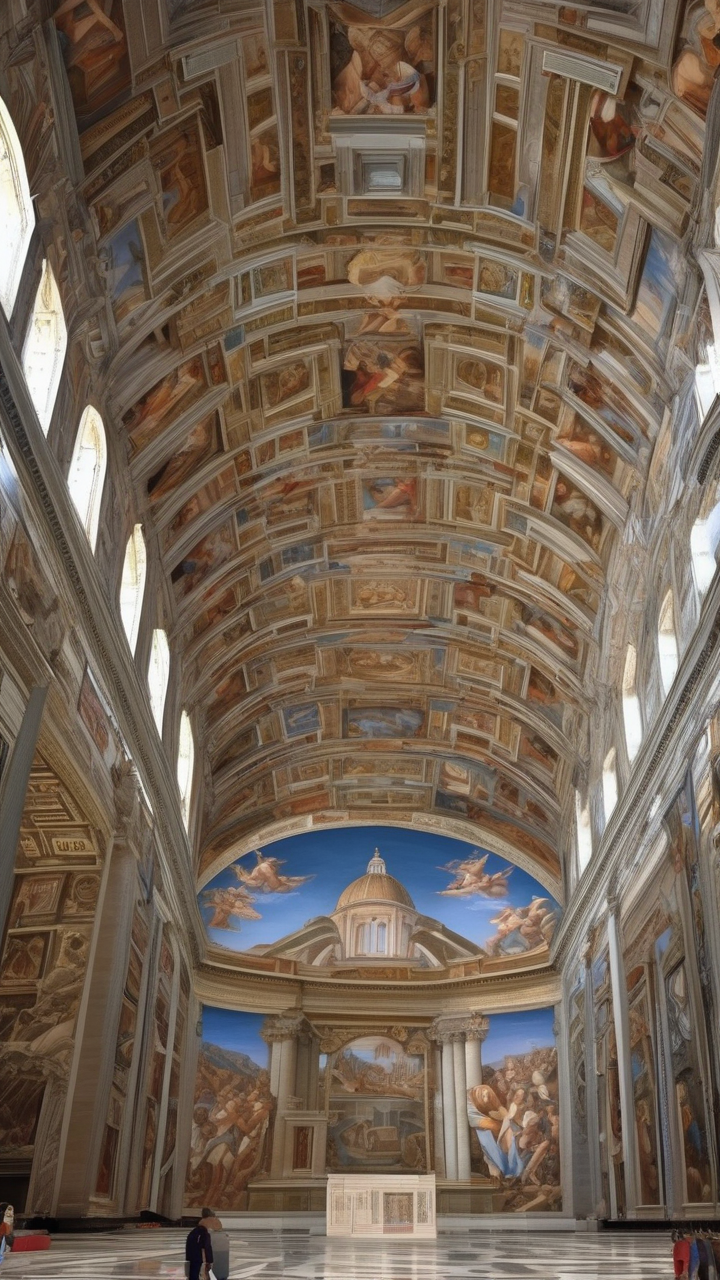 The interior of the Vatican Sistine Chapel