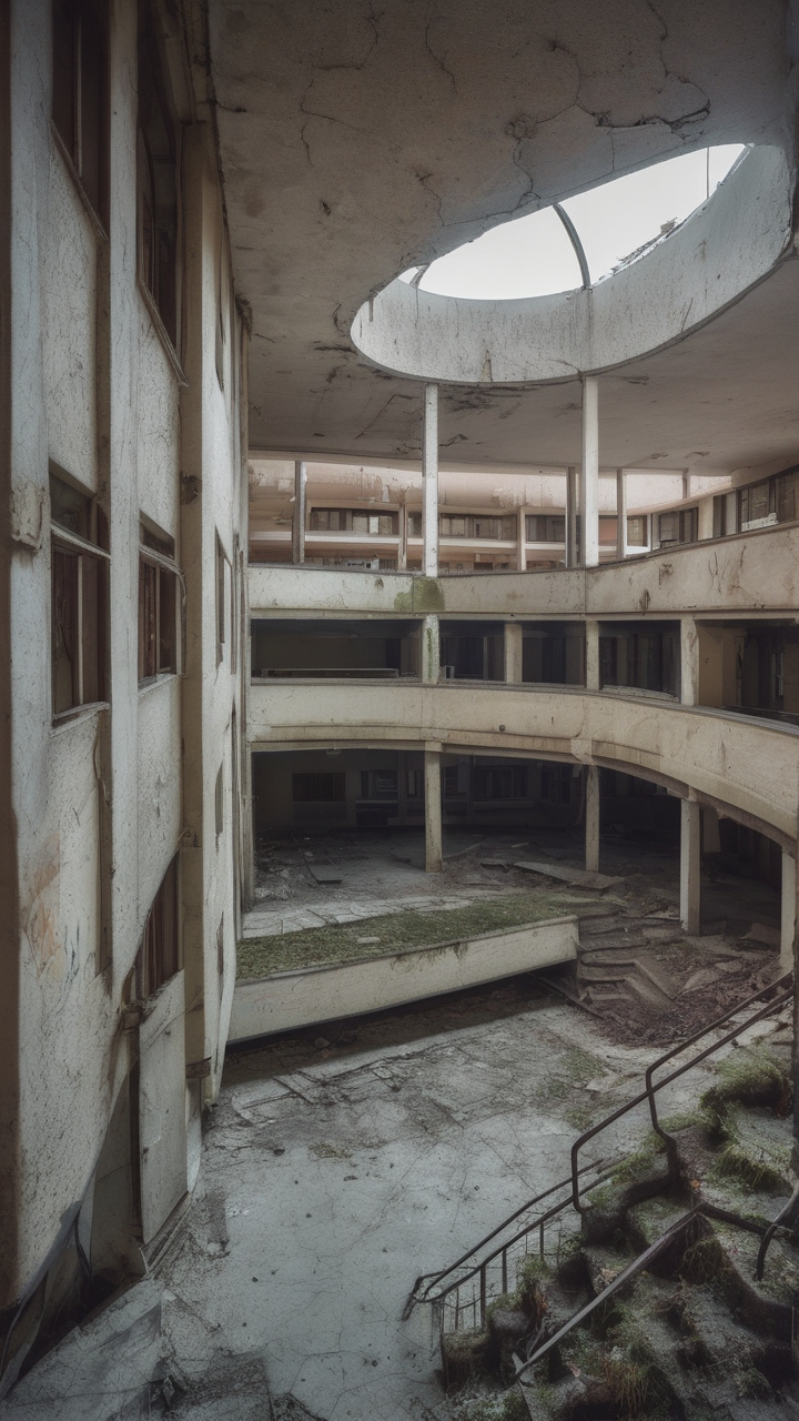 A brutalist Soviet-era sanatorium
