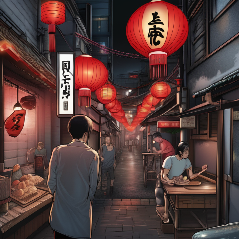 Tokyo alley at night — yakitori bar