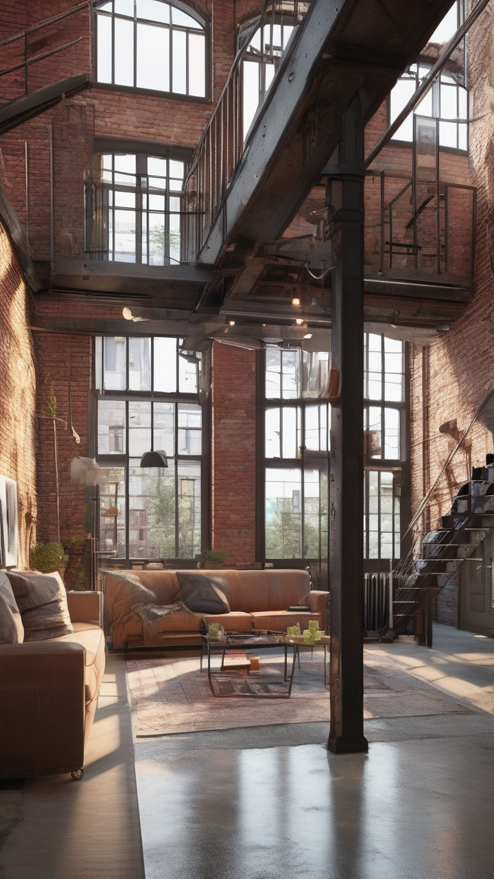 An industrial loft apartment — exposed brick