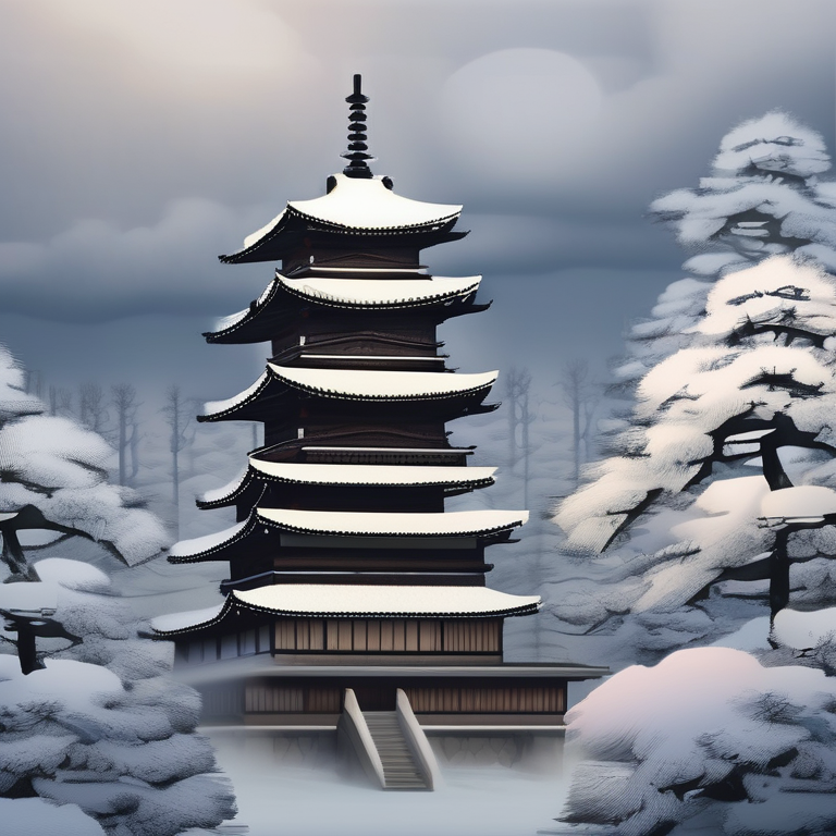 Ancient Japanese castle in winter
