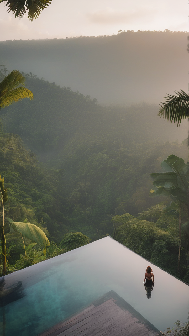 Floating infinity pool in Bali