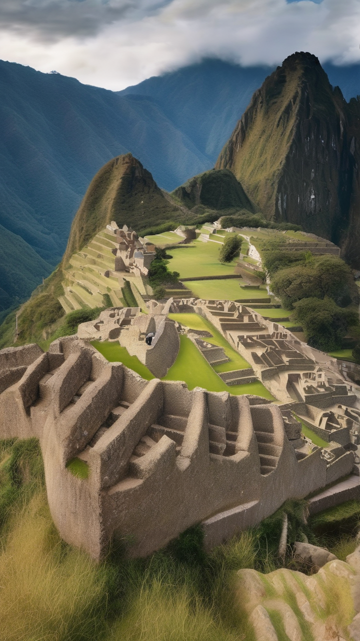 Machu Picchu emerging from morning clouds