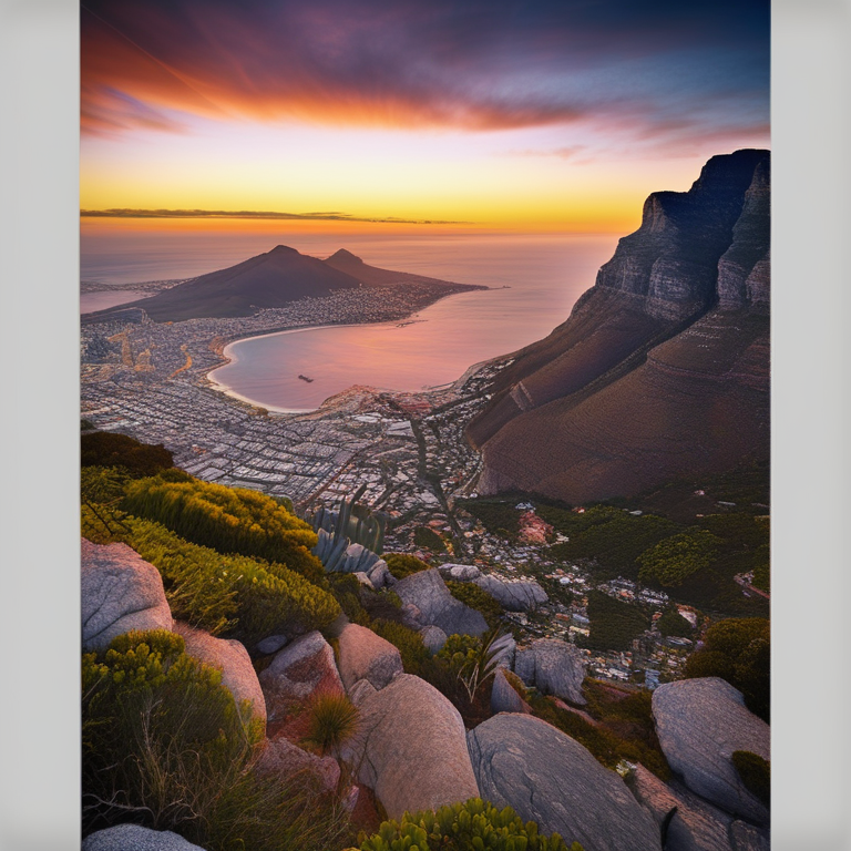 Cape Town from Lion's Head at sunset