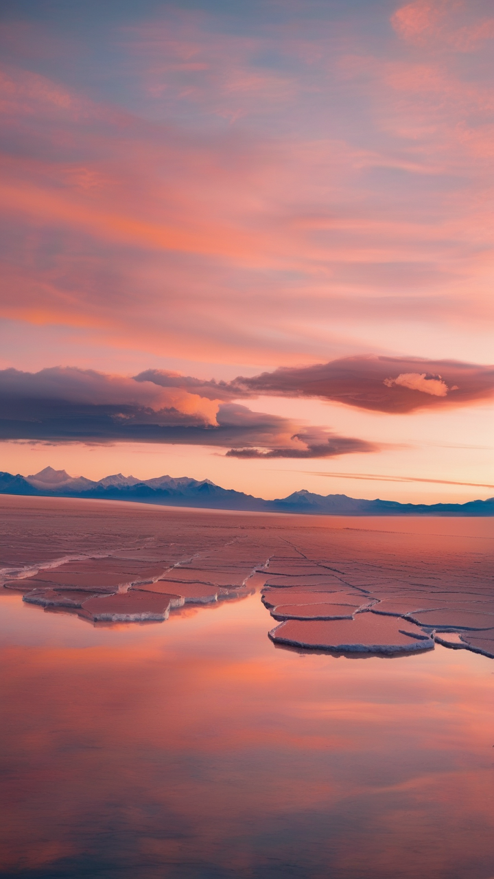 Bolivian Salt Flats (Salar de Uyuni) at sunset