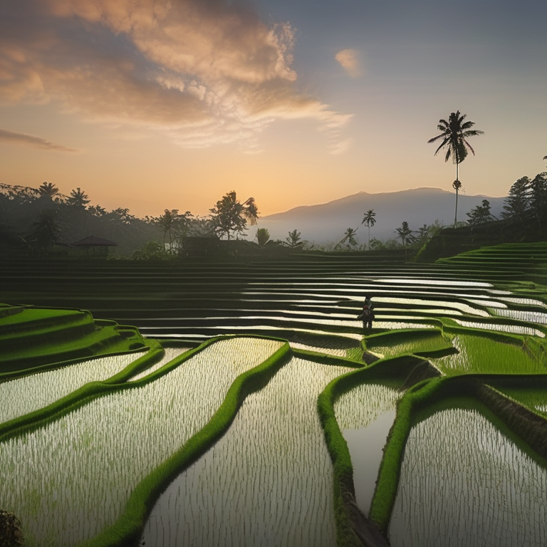 Bali rice terraces at dawn