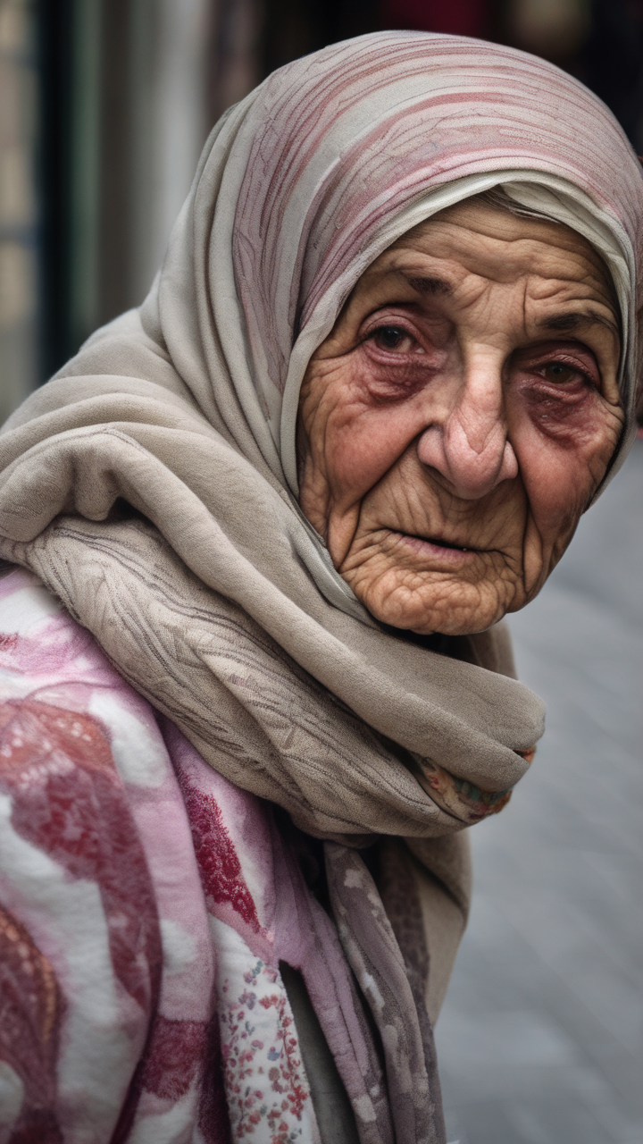 Street photographer portrait — an old woman in Istanbul