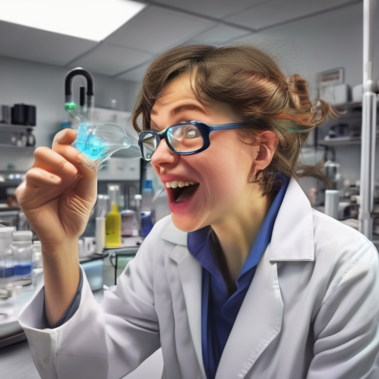A scientist's eureka moment — the expression as the experiment works
