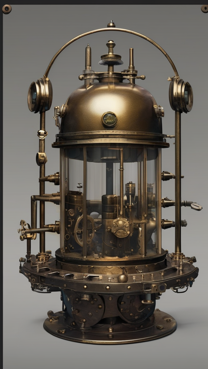 Steampunk underwater diving bell