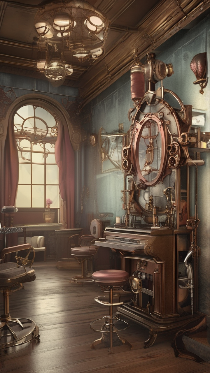 Steampunk salon — mechanized beauty devices
