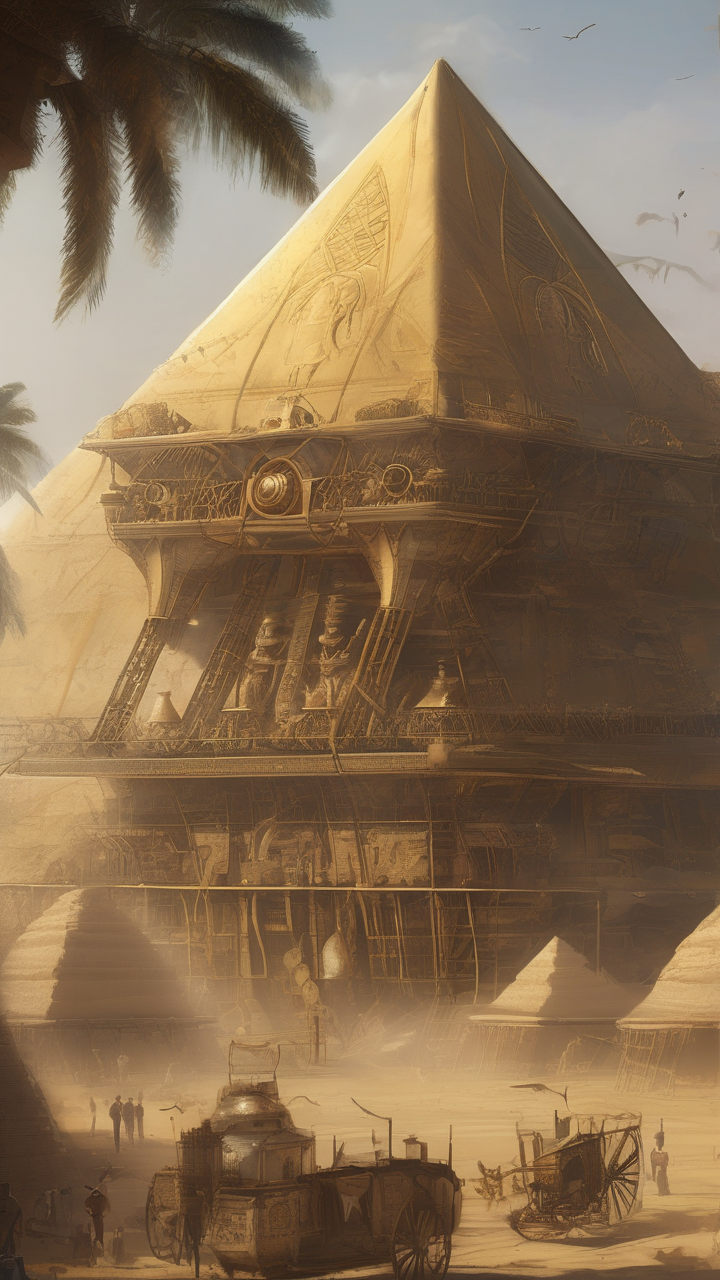 Steampunk Egypt — the pyramids with brass additions