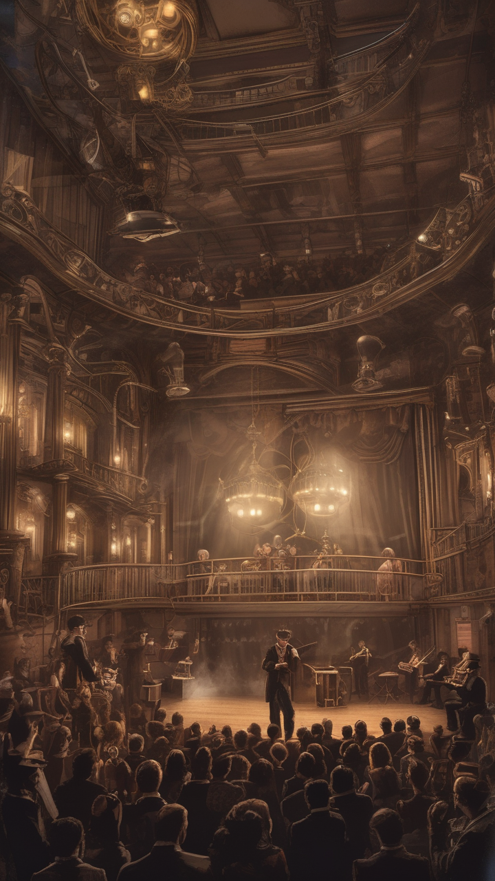 A steampunk music hall performance