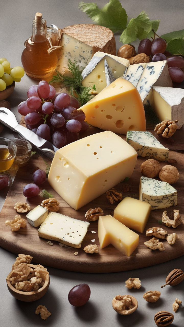 A lavish French cheese board