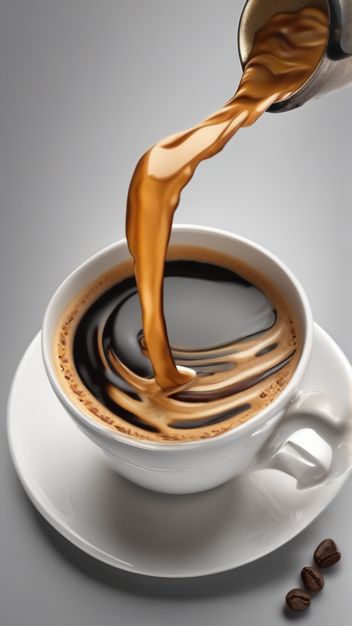 A perfect espresso shot pouring into a cup