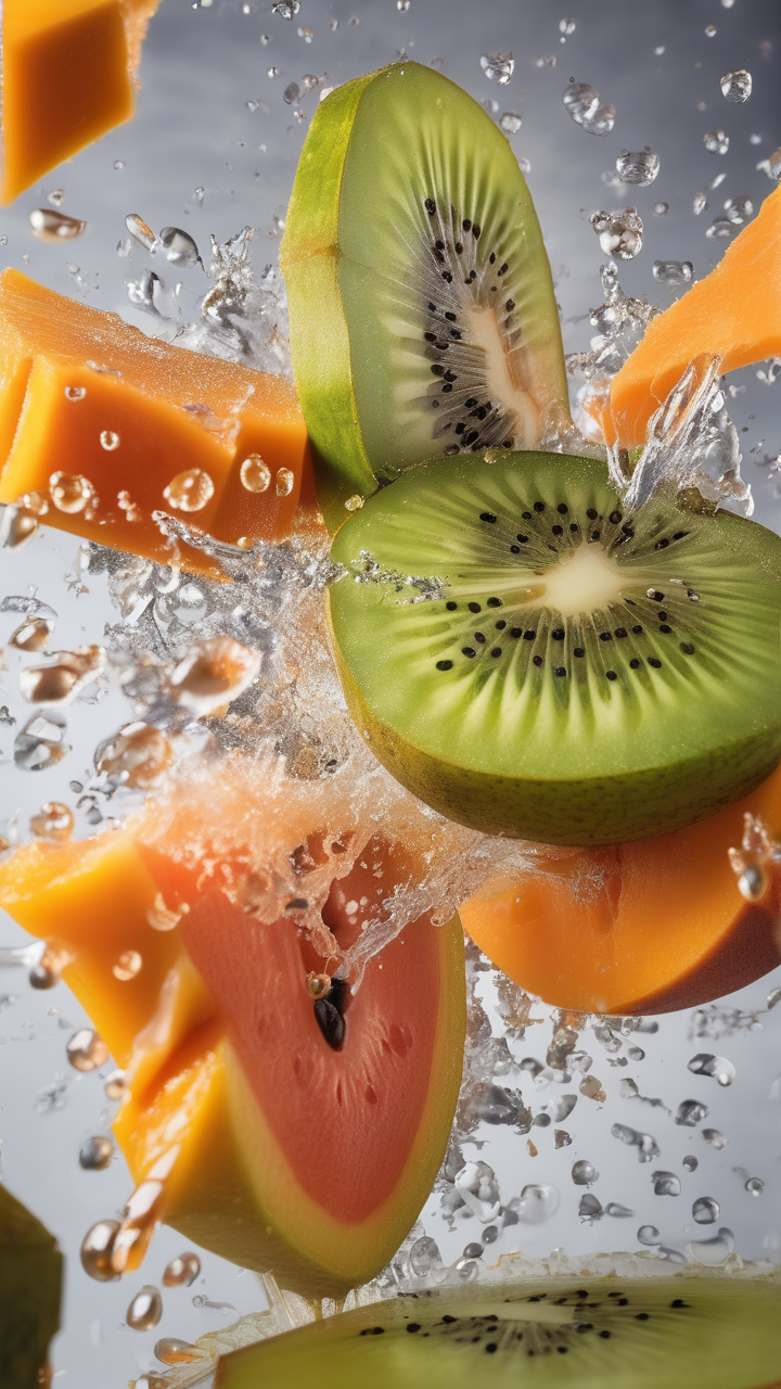 Fresh fruit explosion — a papaya