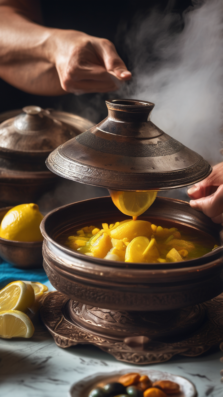A tagine being opened — Morocco