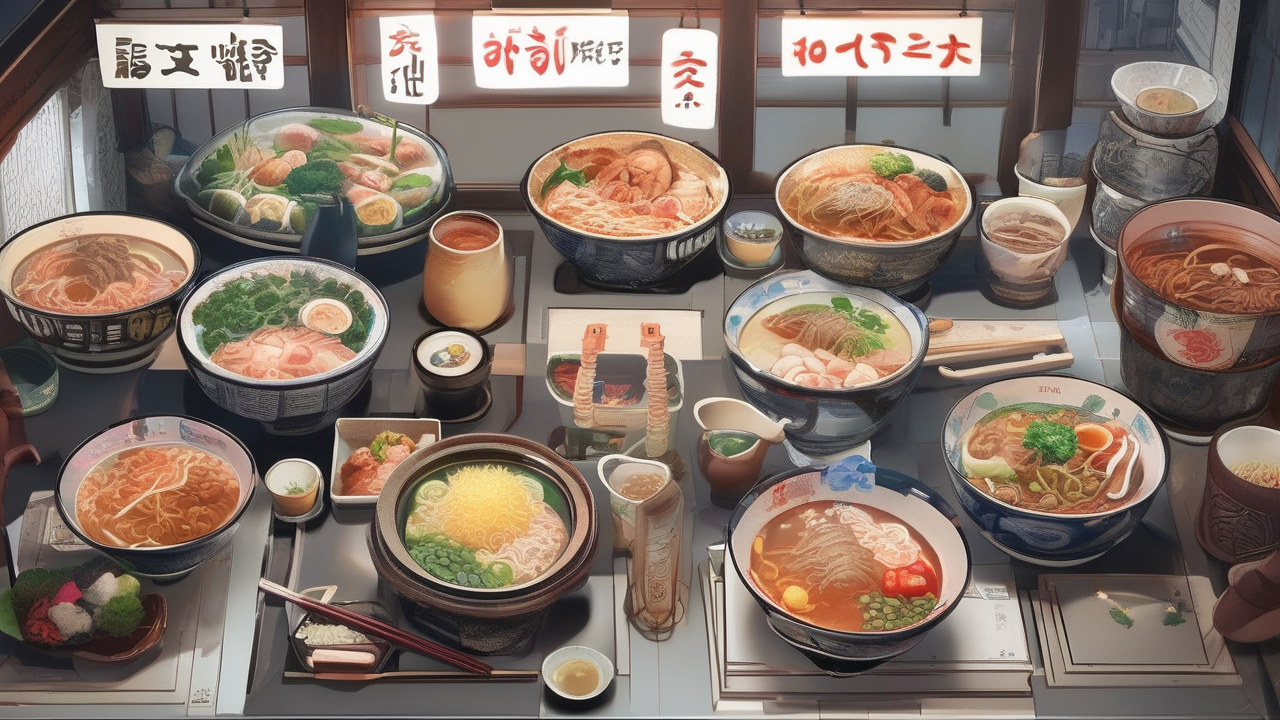 A midnight ramen shop — steaming bowls