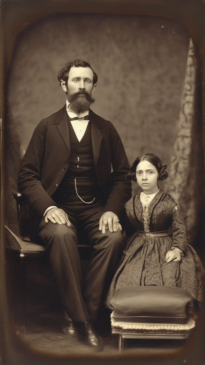 A Victorian-era photographic studio — daguerreotype camera