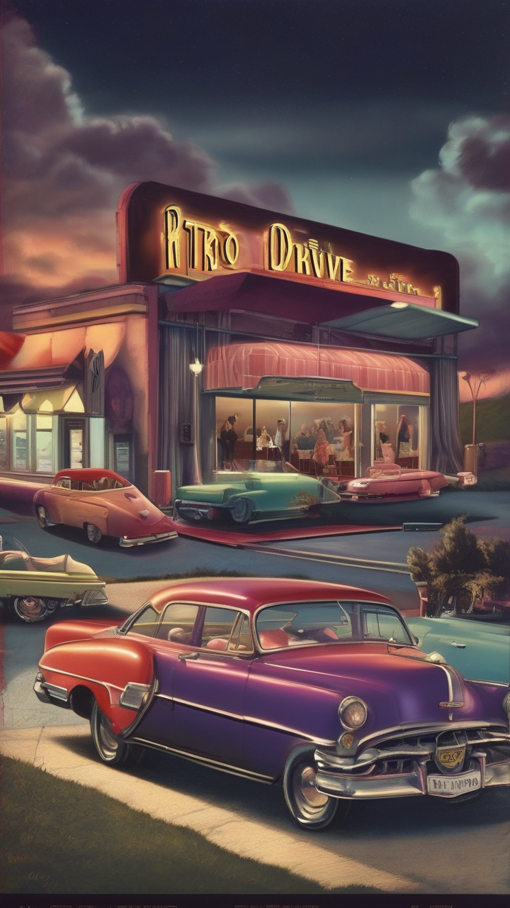 Retro drive-in movie theater
