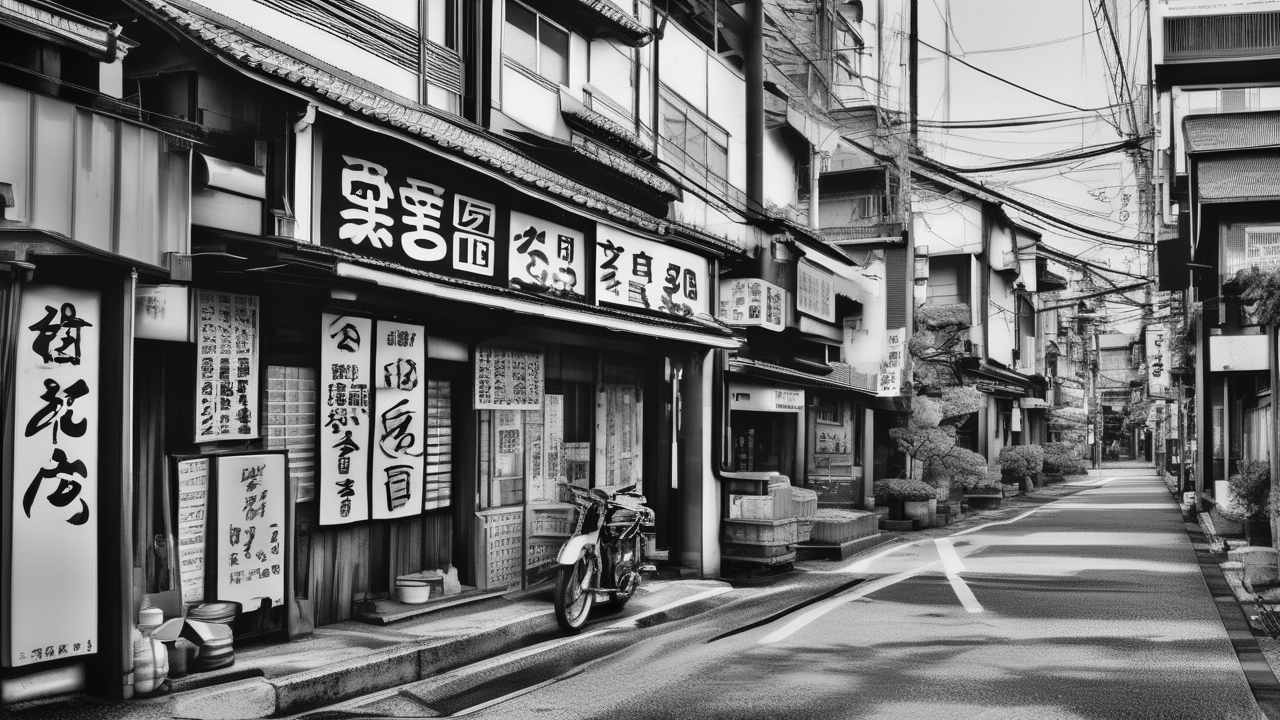 Retro Japanese Showa era (1950-60s) street