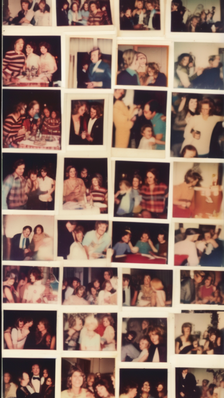 1970s Polaroid instant photo of a birthday party