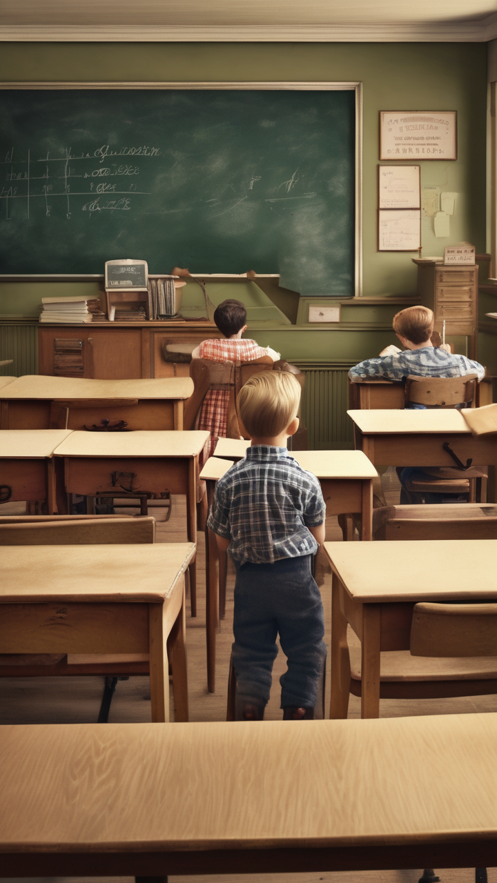 A 1950s school classroom