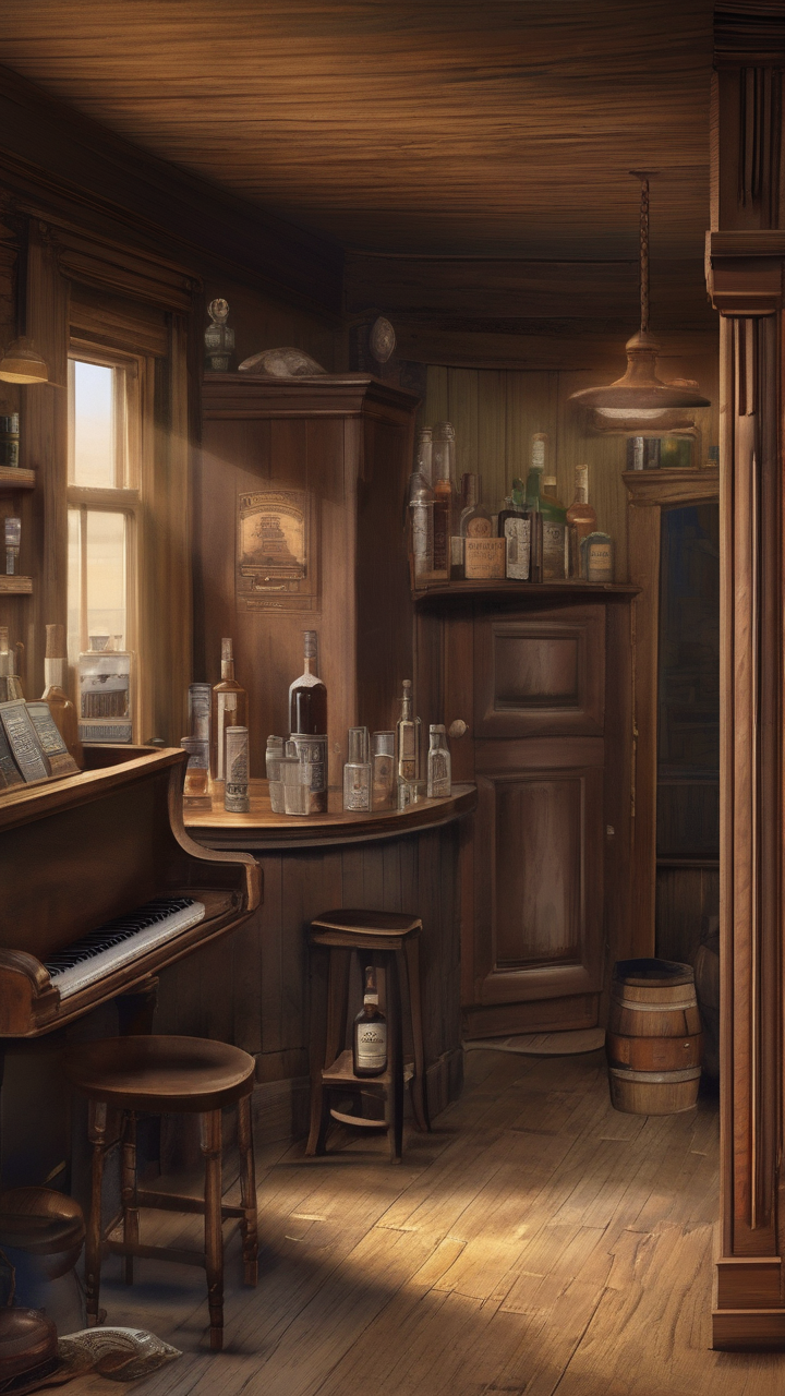 Old western saloon interior