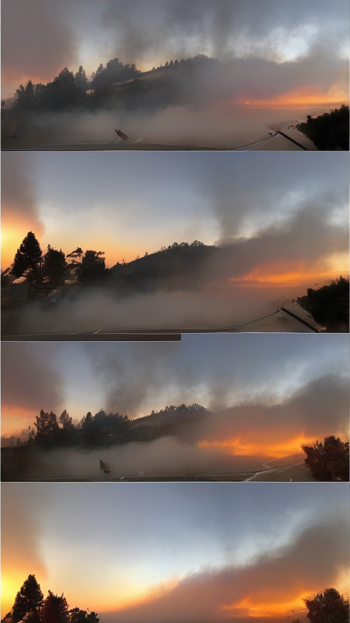 The Northern California wildfire smoke sunset — the sky an apocalyptic orange at noon