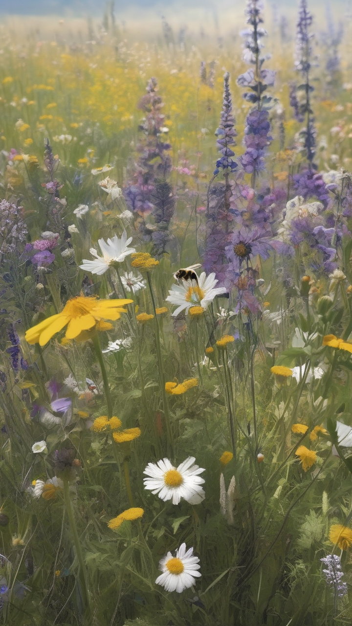 A summer meadow at its absolute peak — every wildflower open