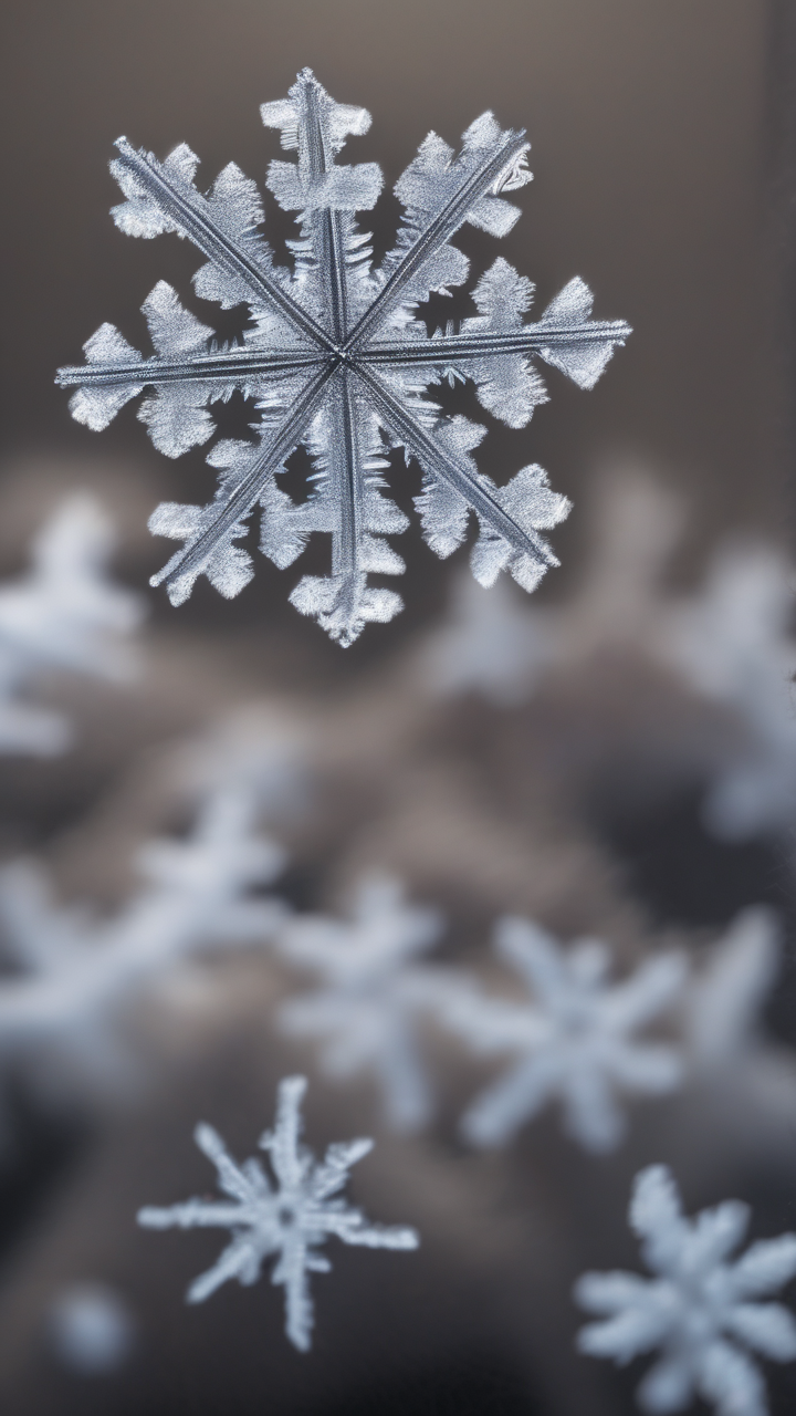 The moment a snowflake lands on dark wool — macro