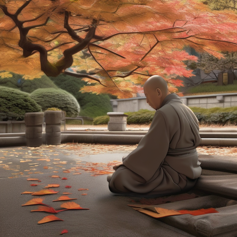 Autumn in Kyoto — the moment the last leaf falls from a maple