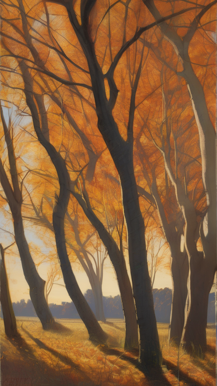 Indian Summer in October — bare trees but warm light