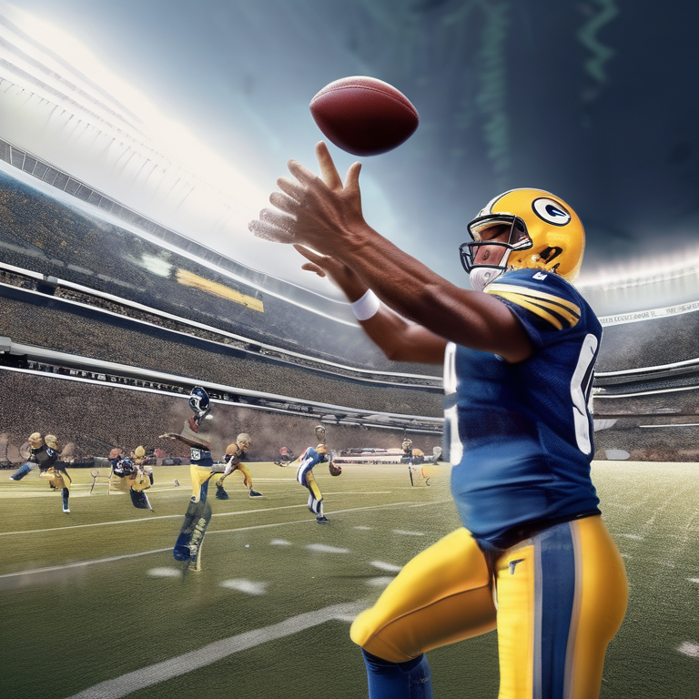 An NFL quarterback releasing a pass