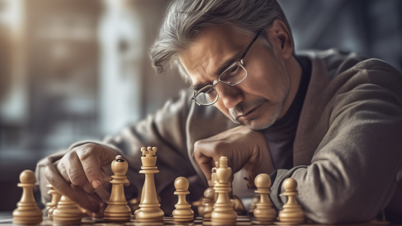 A chess grandmaster at a world championship