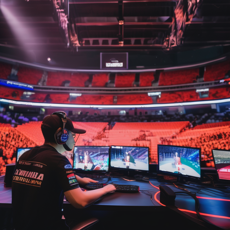 A professional gamer at a world championship final