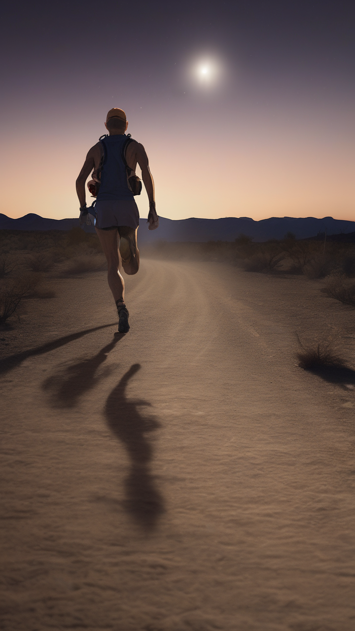 An ultra-marathon runner at mile 80