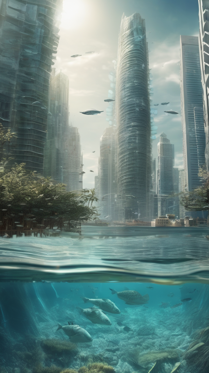 A megacity underwater — humanity adapted to rising seas